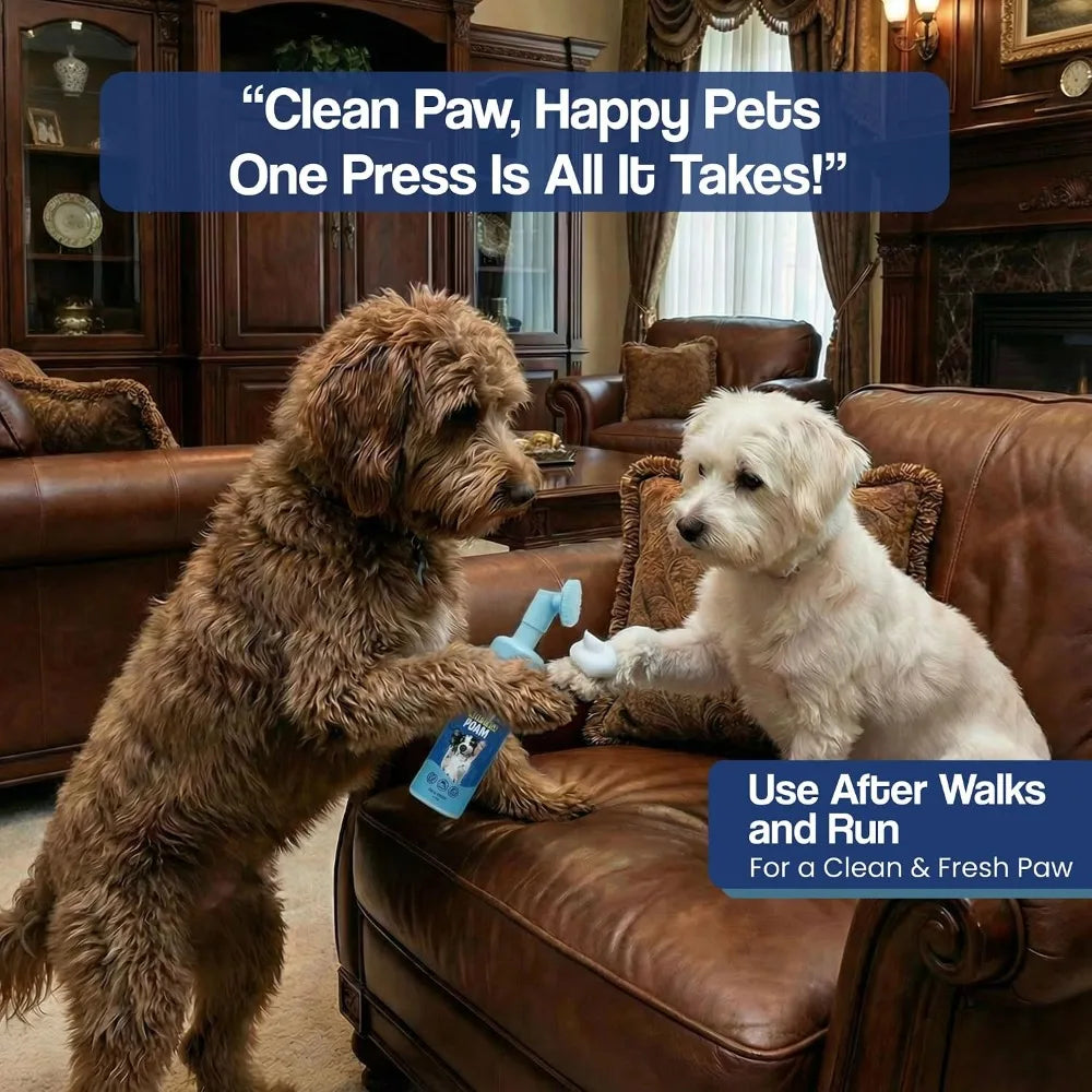 Foaming Dog Paw Cleaner, Non-Toxic, pH-Balanced, Lick-Safe, Built-in Soft-Tip Scrubber, 150ml