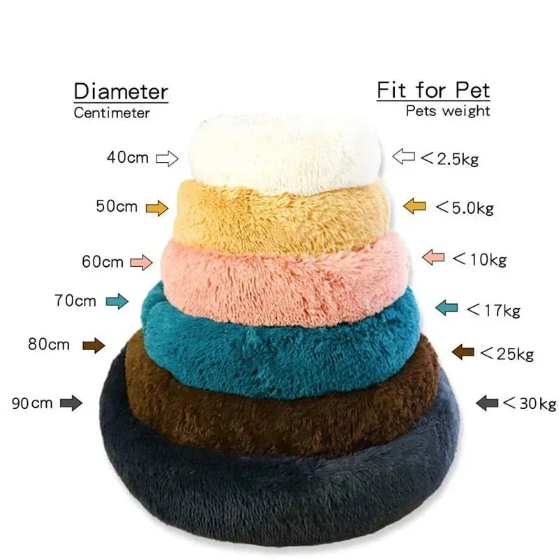 Super Soft Pet Bed Plush Full Size Washable Calm Bed Donut Bed Comfortable Sleeping for cat or dog
