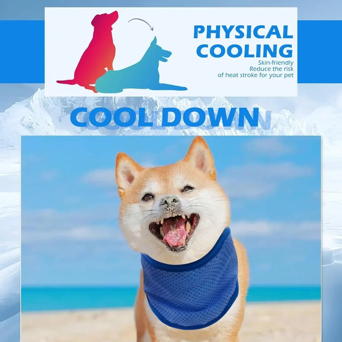 1-10PCS Summer Dog Cooling Collar Reusable Chill Scarf Breathable Pet Neck Wrap for Outdoor Use Heatstroke Prevention for Dogs
