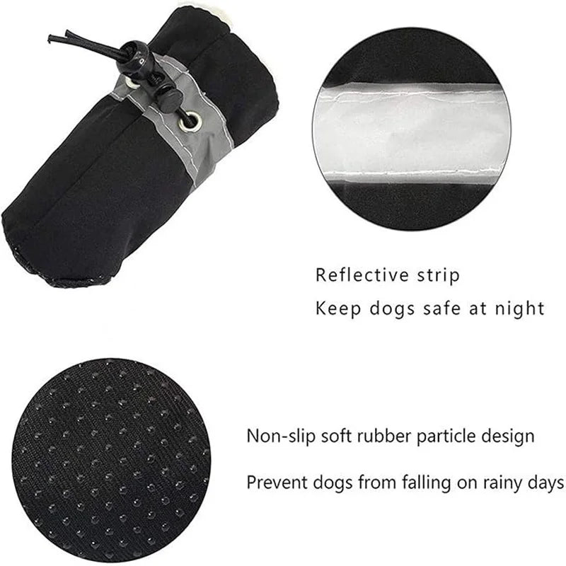 Protective Dog Shoes, Waterproof Fleece Lined with Anti-Slip Rubber Sole, Adjustable for Paws Safety, Ideal Gift for Pet Lovers