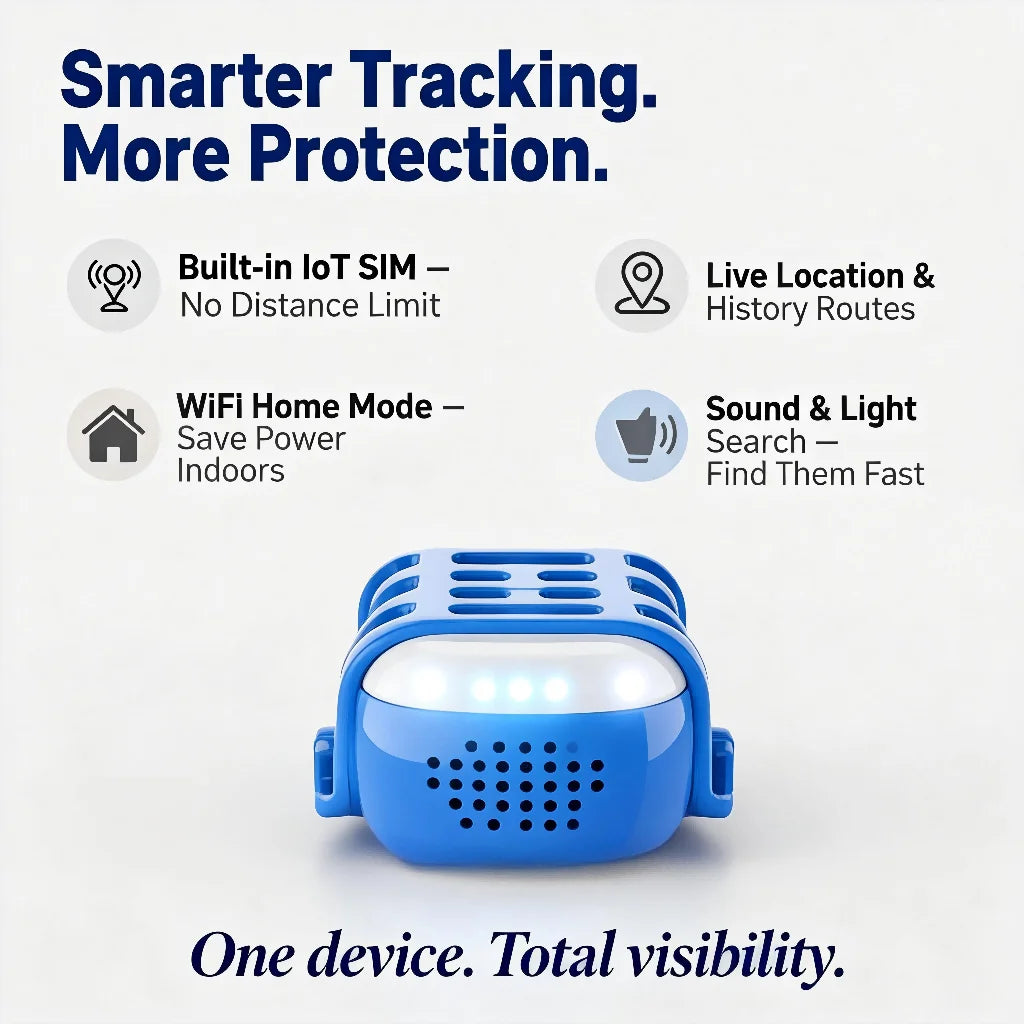 GPS Pet Tracker for Dogs Cats Built-in IoT Sim WiFi Tracking Unlimited Distance QR Code Pet Locator, Subscription Required