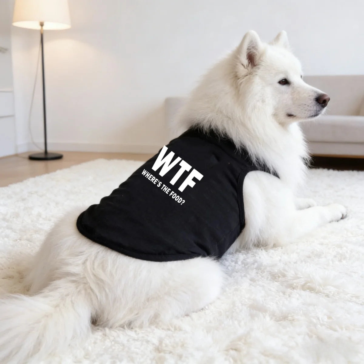 'Where's the Food' 
Introducing Our Exclusive Dog Tank Top, featuring a Playful 'Where's the Food' Back Print