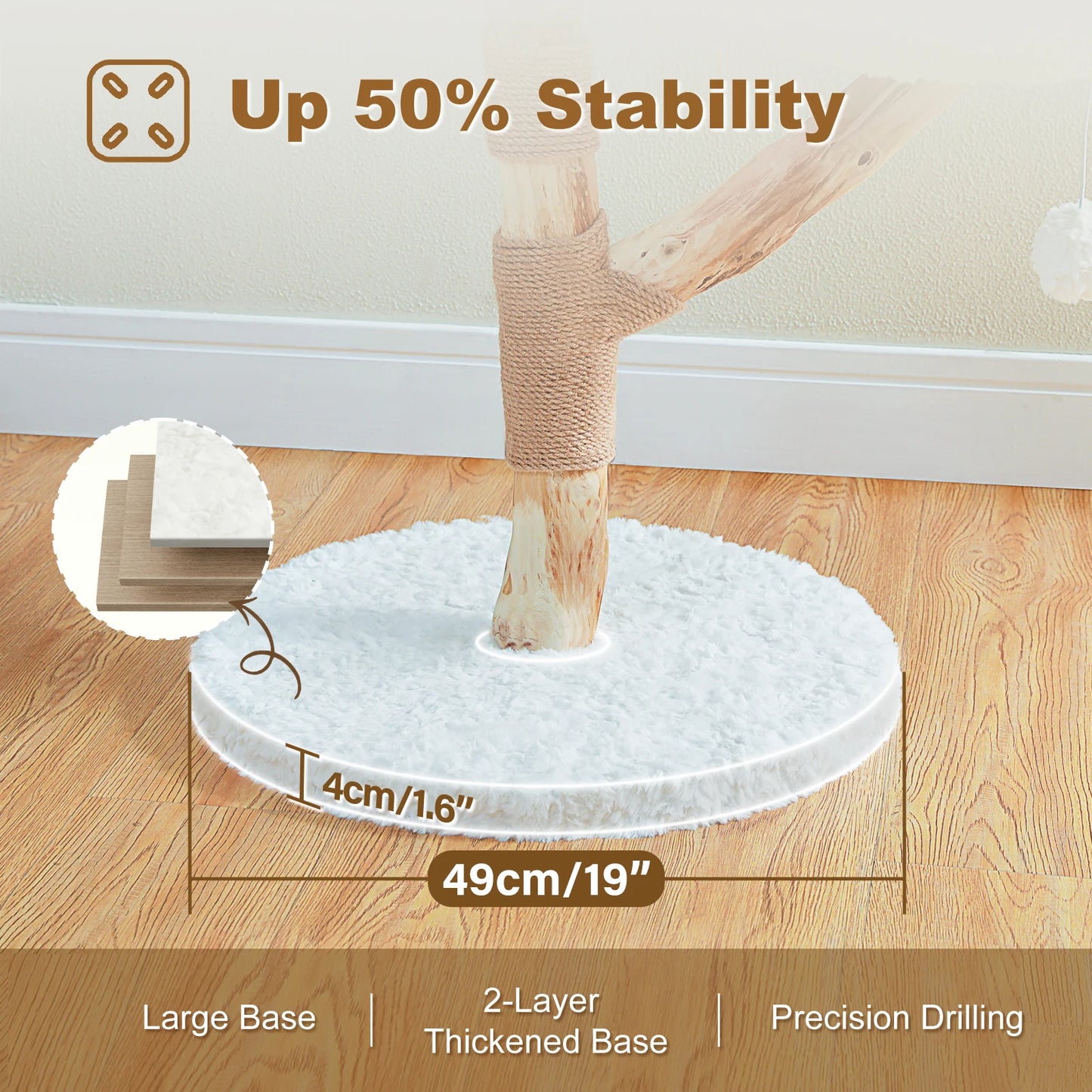Flower Cat Tree for Indoor Cats Modern Wood Cat Tower with 2 Perches Scratching Post Cat Accessories Cat Toys