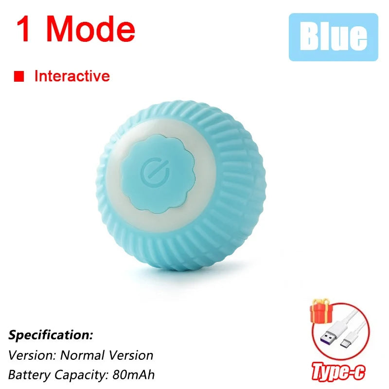 New Cat Interactive Ball Toy Automatic Rolling Ball Faux Tail Rechargeable Smart Pet Electric Toy