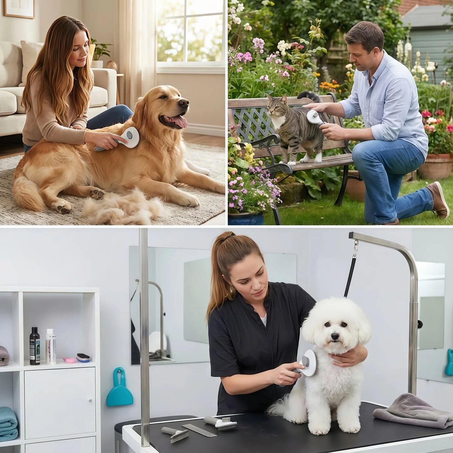 1 piece clean pet comb - includes an easy hair removal hook, open comb for cats and dogs with curved pin teeth, gentle hair removal massage, specially designed for cats and dogs to easily remove loose hair