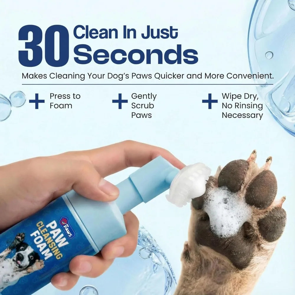 Foaming Dog Paw Cleaner, Non-Toxic, pH-Balanced, Lick-Safe, Built-in Soft-Tip Scrubber, 150ml