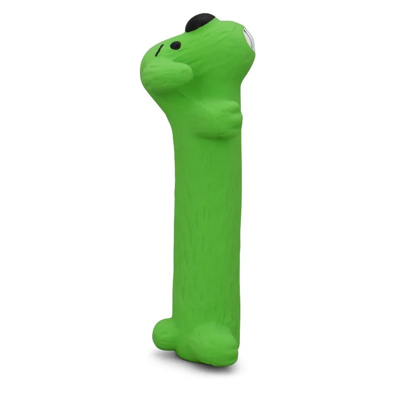 Smiling Loofa Dog Latex Dog Toy with Squeaker (2 pack)