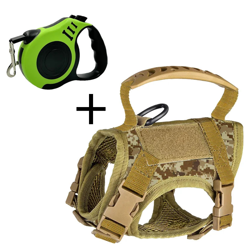 Cat Dog Vest Sling Set Retractable Rope Tactical Vest Breathable Pet Harness for Small and Medium Sized Dog Cat Outdoor Walking