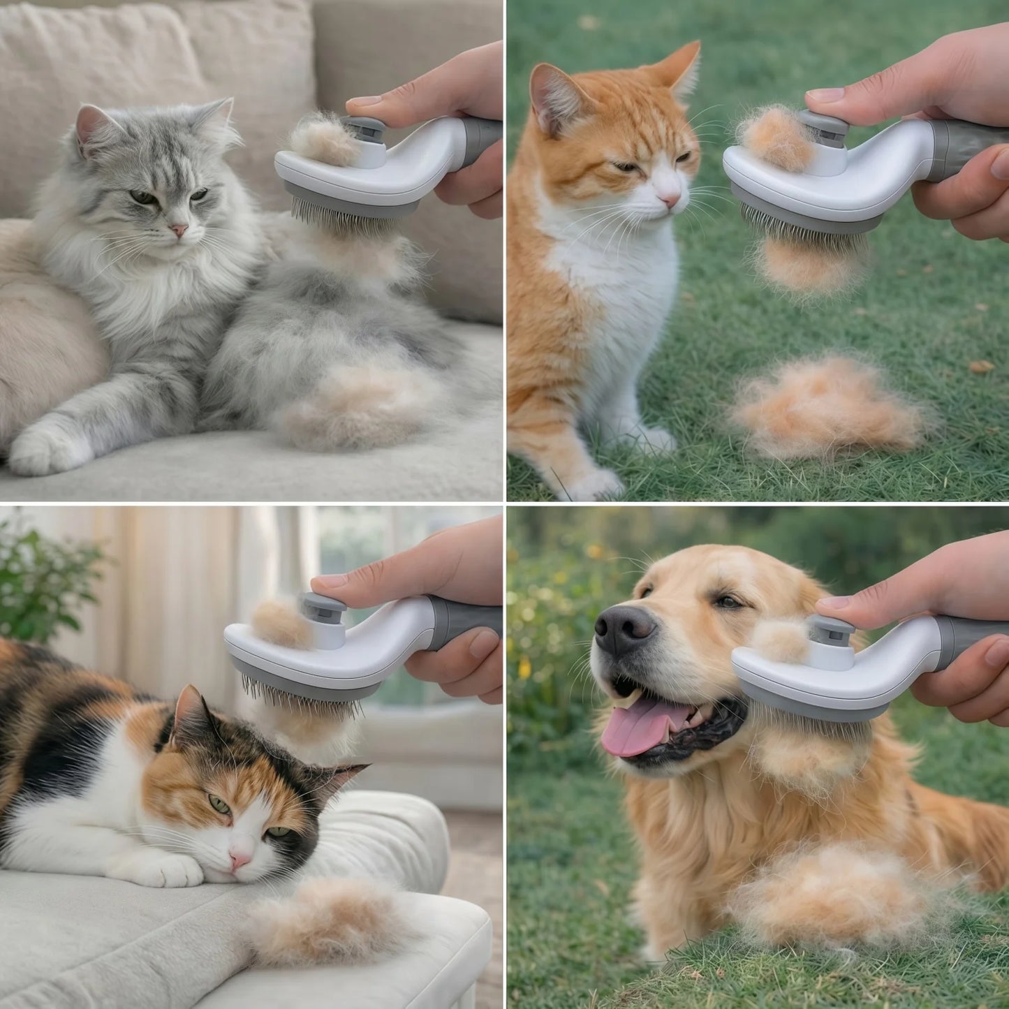 1 piece clean pet comb - includes an easy hair removal hook, open comb for cats and dogs with curved pin teeth, gentle hair removal massage, specially designed for cats and dogs to easily remove loose hair