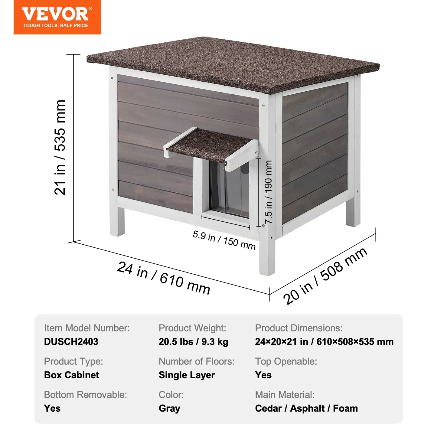 SucceBuy Outdoor Cat House Weatherproof, Cat Shelter for Cat Outdoor Wooden Cat Rabbit House with All-Round Foam Insulated