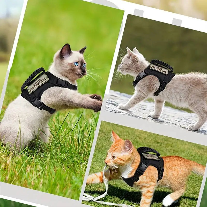 Cat Dog Vest Sling Set Retractable Rope Tactical Vest Breathable Pet Harness for Small and Medium Sized Dog Cat Outdoor Walking