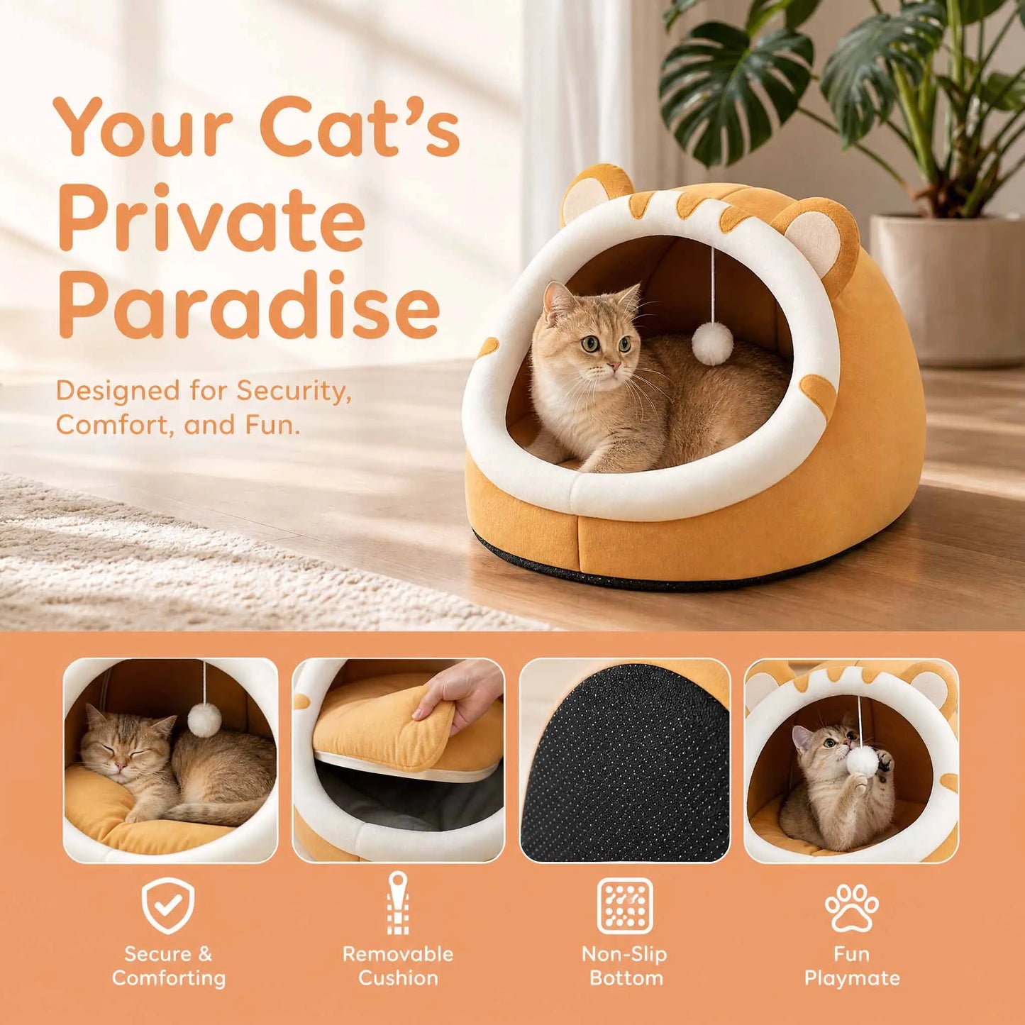Super Cat Bed Warm Pet House Kitten Cave Cushion Cat House Warm Sleeping Dog Basket Tent Small Dog Mat Supplies Bed For Cats