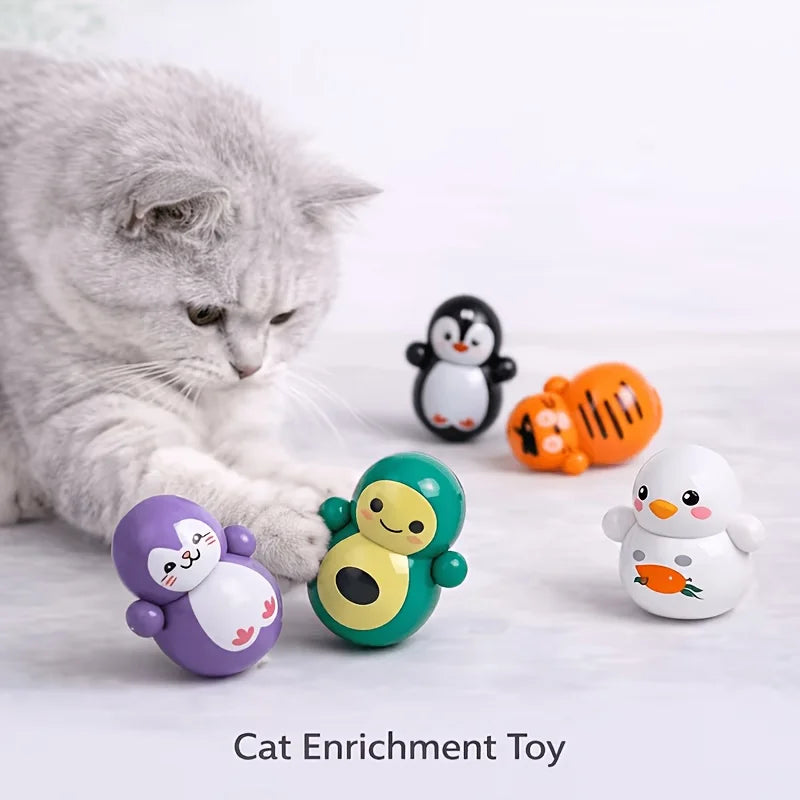 10pcs Cat Rolling Toy for Indoor Use. Self-rolling Cat Toy. No Batteries Required. Random Designs. Lightweight Cat Puzzle Toy.