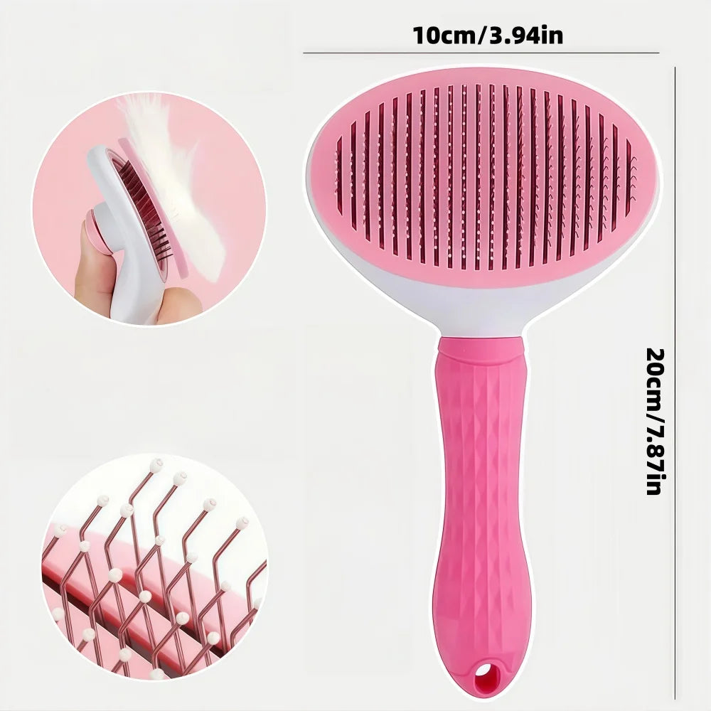 1 piece clean pet comb - includes an easy hair removal hook, open comb for cats and dogs with curved pin teeth, gentle hair removal massage, specially designed for cats and dogs to easily remove loose hair