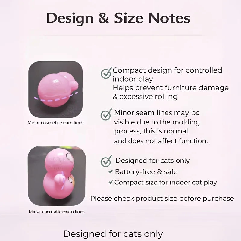 10pcs Cat Rolling Toy for Indoor Use. Self-rolling Cat Toy. No Batteries Required. Random Designs. Lightweight Cat Puzzle Toy.