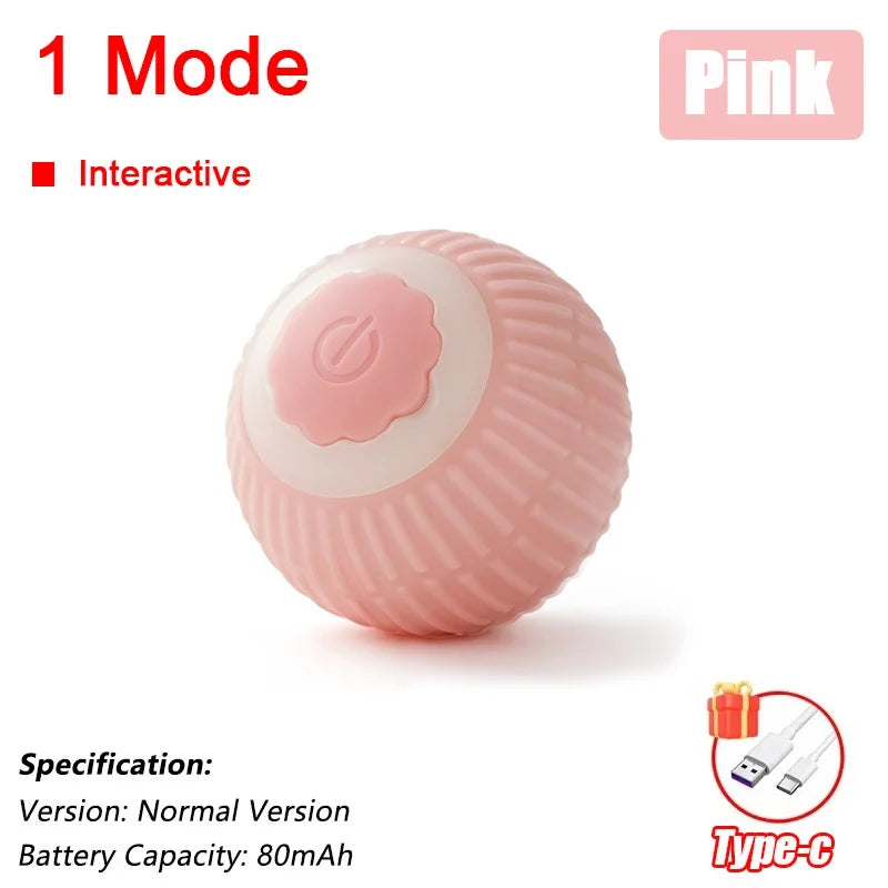 New Cat Interactive Ball Toy Automatic Rolling Ball Faux Tail Rechargeable Smart Pet Electric Toy