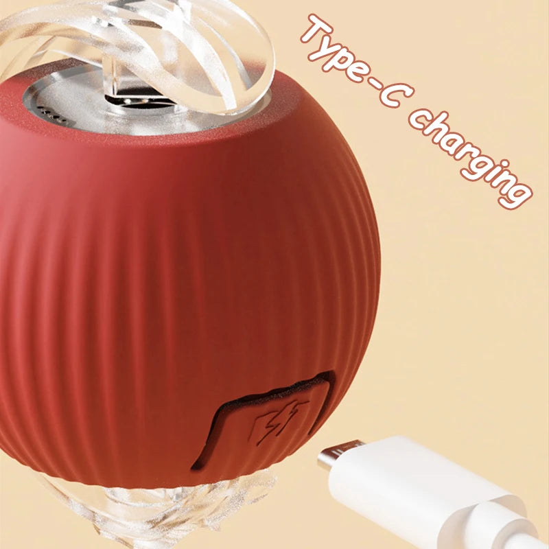 New Cat Interactive Ball Toy Automatic Rolling Ball Faux Tail Rechargeable Smart Pet Electric Toy
