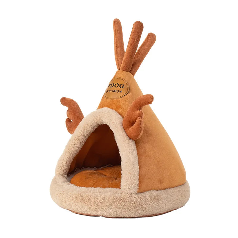 Dog Kennel Warm Winter Dog House Mat Detachable Washable Dogs Bed Nest Deep Sleep Tent for Medium Large Dogs House Supplies