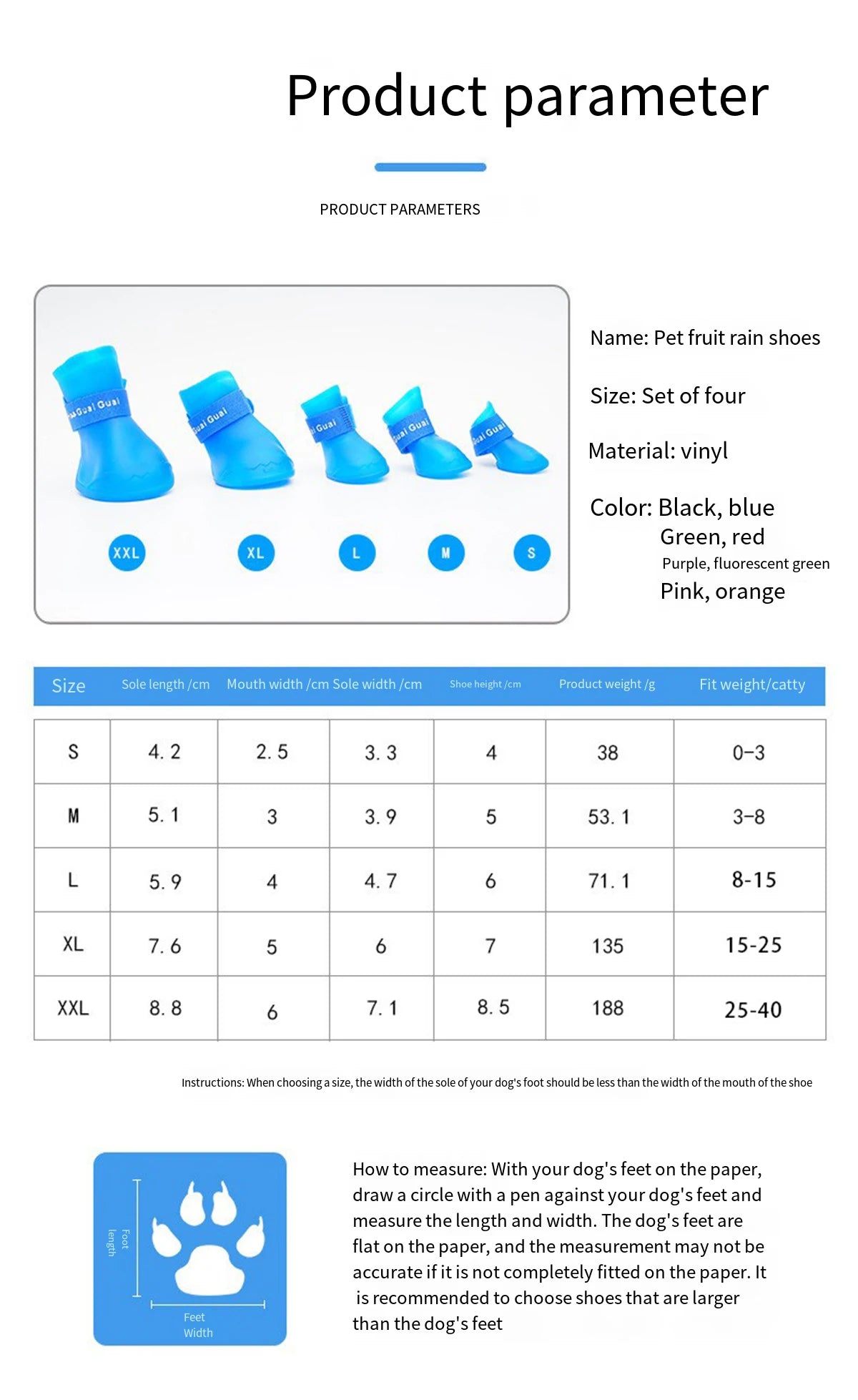 4Pcs Pet WaterProof Rainshoe Anti-slip Rubber Boot For Small Medium Large Dogs Cats Outdoor Shoe Dog Ankle Boots Pet rain shoes