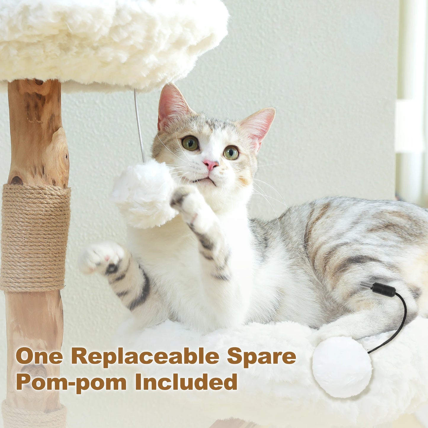 Flower Cat Tree for Indoor Cats Modern Wood Cat Tower with 2 Perches Scratching Post Cat Accessories Cat Toys