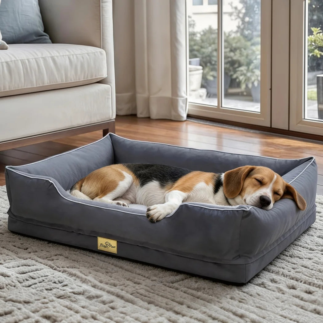 Medium, Large, and Extra Large sized Orthopedic Dog Bed Soft Calming Pet Sofa Couch Enhanced Bolster Deep Snuggle Bed