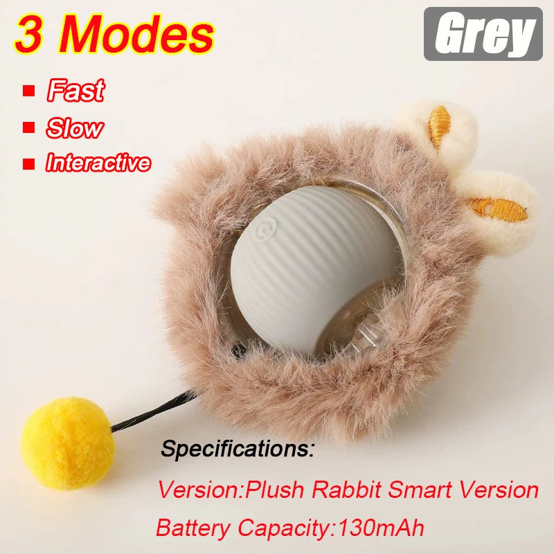 New Cat Interactive Ball Toy Automatic Rolling Ball Faux Tail Rechargeable Smart Pet Electric Toy