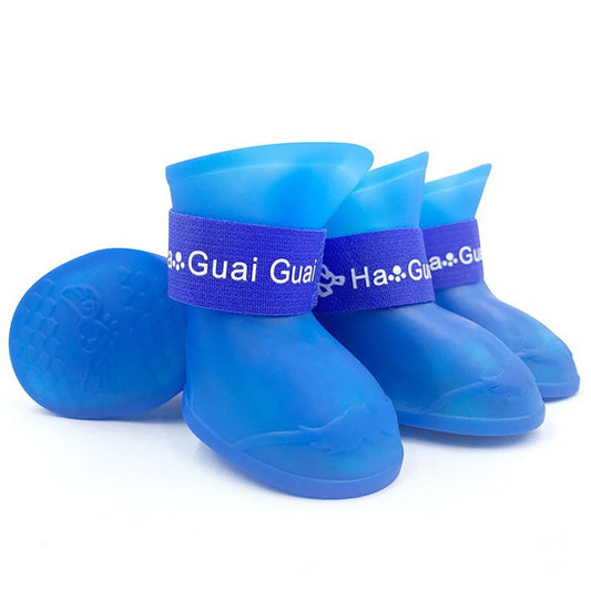 4Pcs Pet WaterProof Rainshoe Anti-slip Rubber Boot For Small Medium Large Dogs Cats Outdoor Shoe Dog Ankle Boots Pet rain shoes