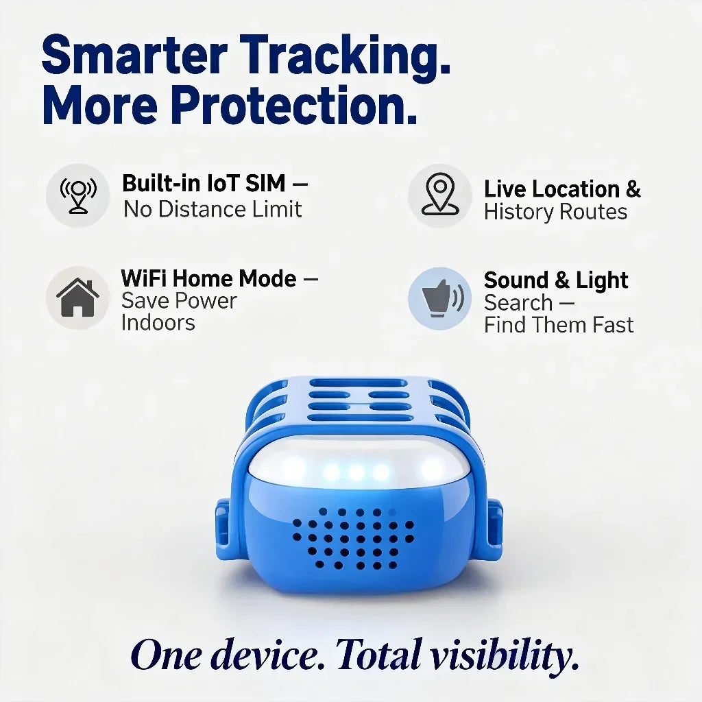GPS Pet Tracker for Dogs Cats Built-in IoT Sim WiFi Tracking Unlimited Distance QR Code Pet Locator, Subscription Required