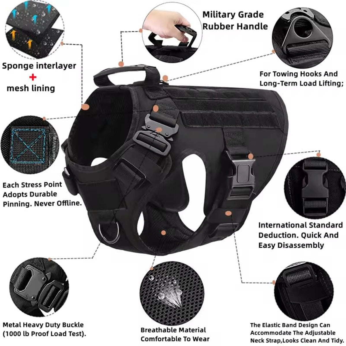Support Harness Set — Comfortable Training Vest with Leash and Collar for Confident, Balanced Adventures.