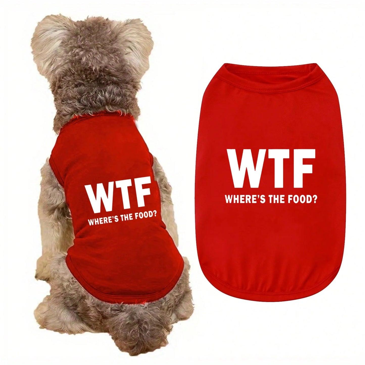 'Where's the Food' 
Introducing Our Exclusive Dog Tank Top, featuring a Playful 'Where's the Food' Back Print