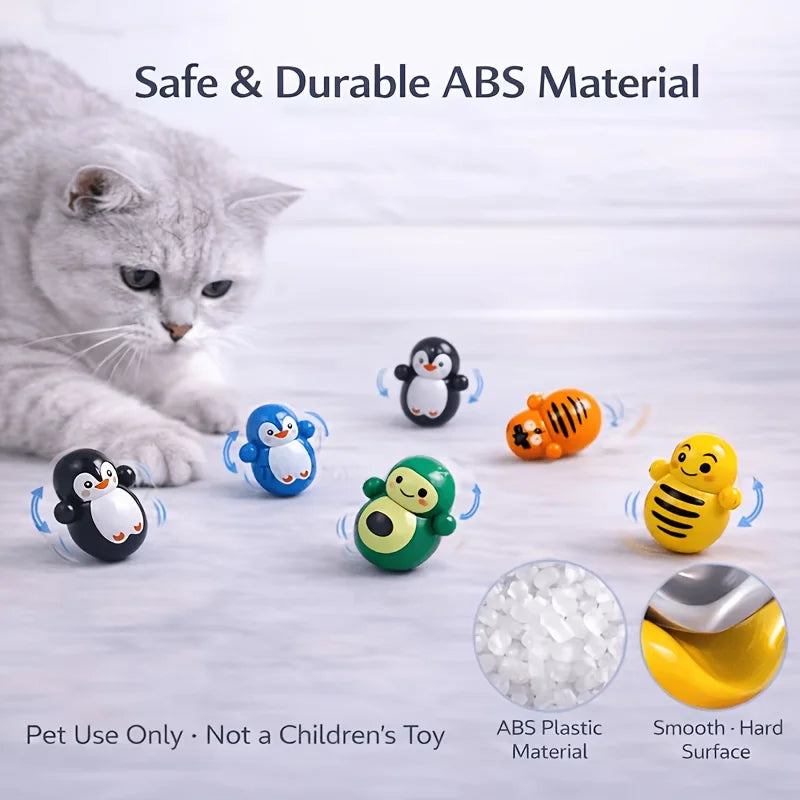 10pcs Cat Rolling Toy for Indoor Use. Self-rolling Cat Toy. No Batteries Required. Random Designs. Lightweight Cat Puzzle Toy.