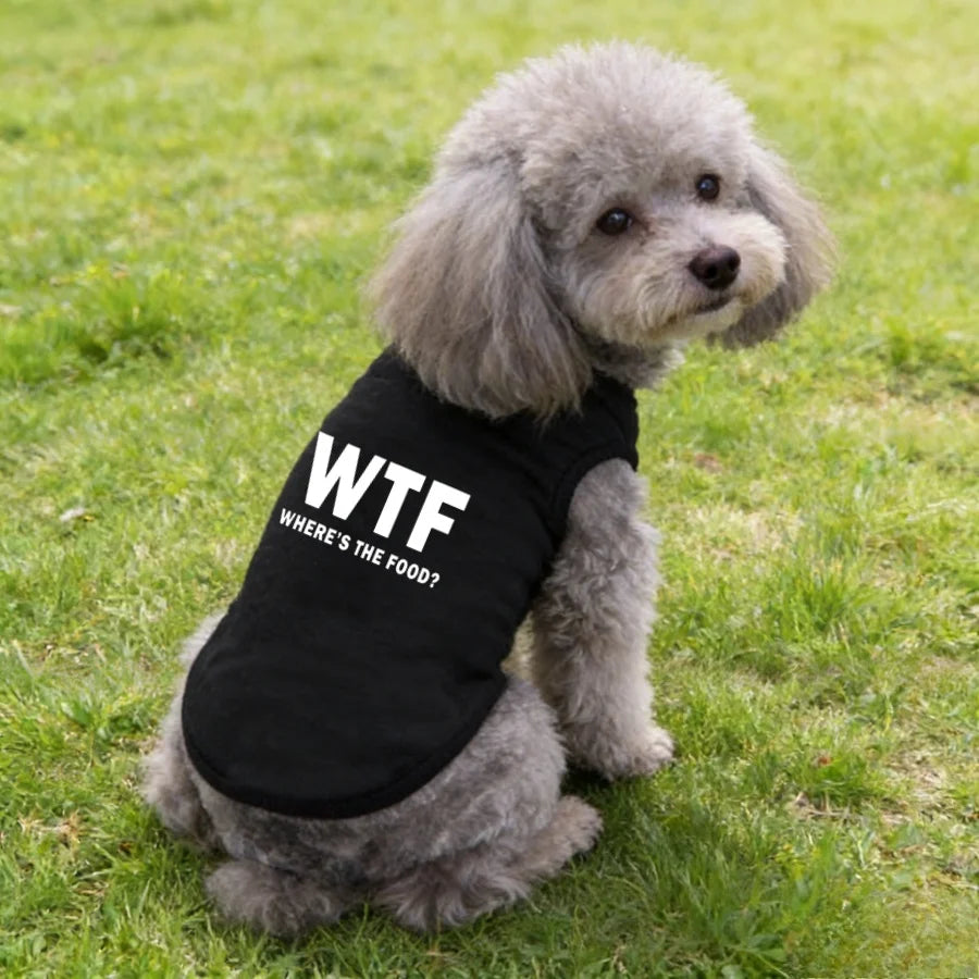 'Where's the Food' 
Introducing Our Exclusive Dog Tank Top, featuring a Playful 'Where's the Food' Back Print