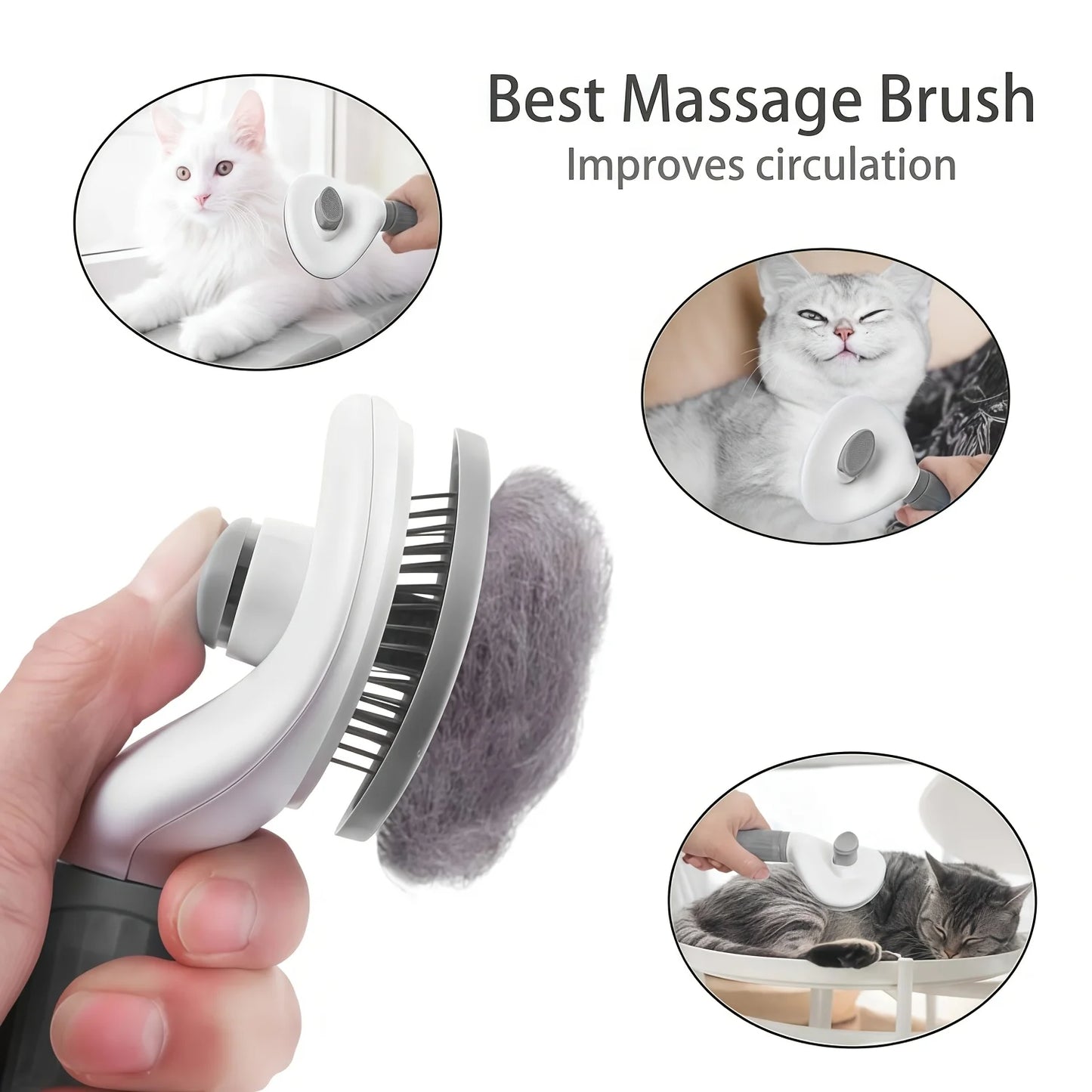 1 piece clean pet comb - includes an easy hair removal hook, open comb for cats and dogs with curved pin teeth, gentle hair removal massage, specially designed for cats and dogs to easily remove loose hair