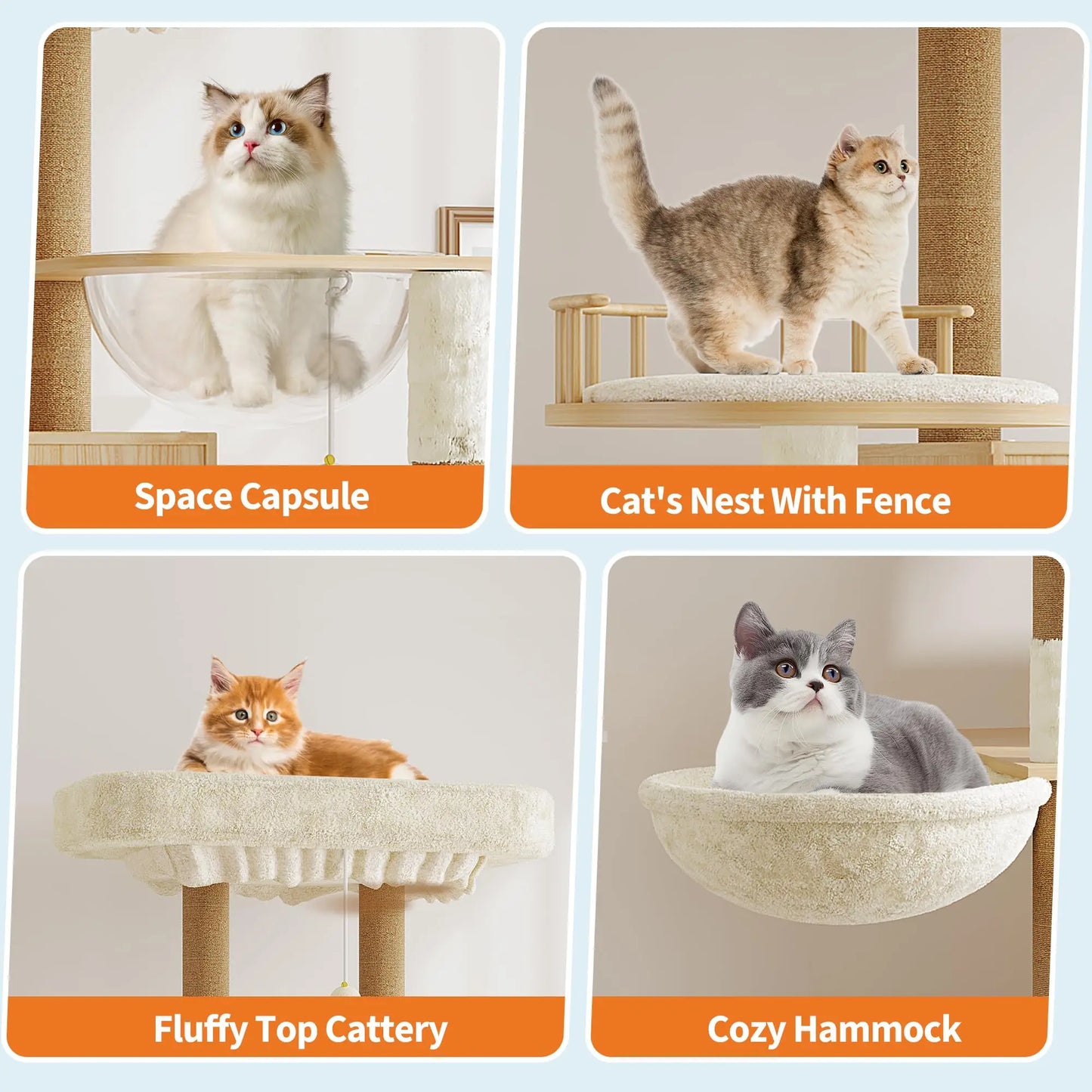 Cat Tree With Litter Box Enclosure Multi Level Cat Tower Hidden Litter Box Furniture Large Plush Top Perch Sisal Scratching Posts Cat Condo And Hammock For Indoor Cats Living Room