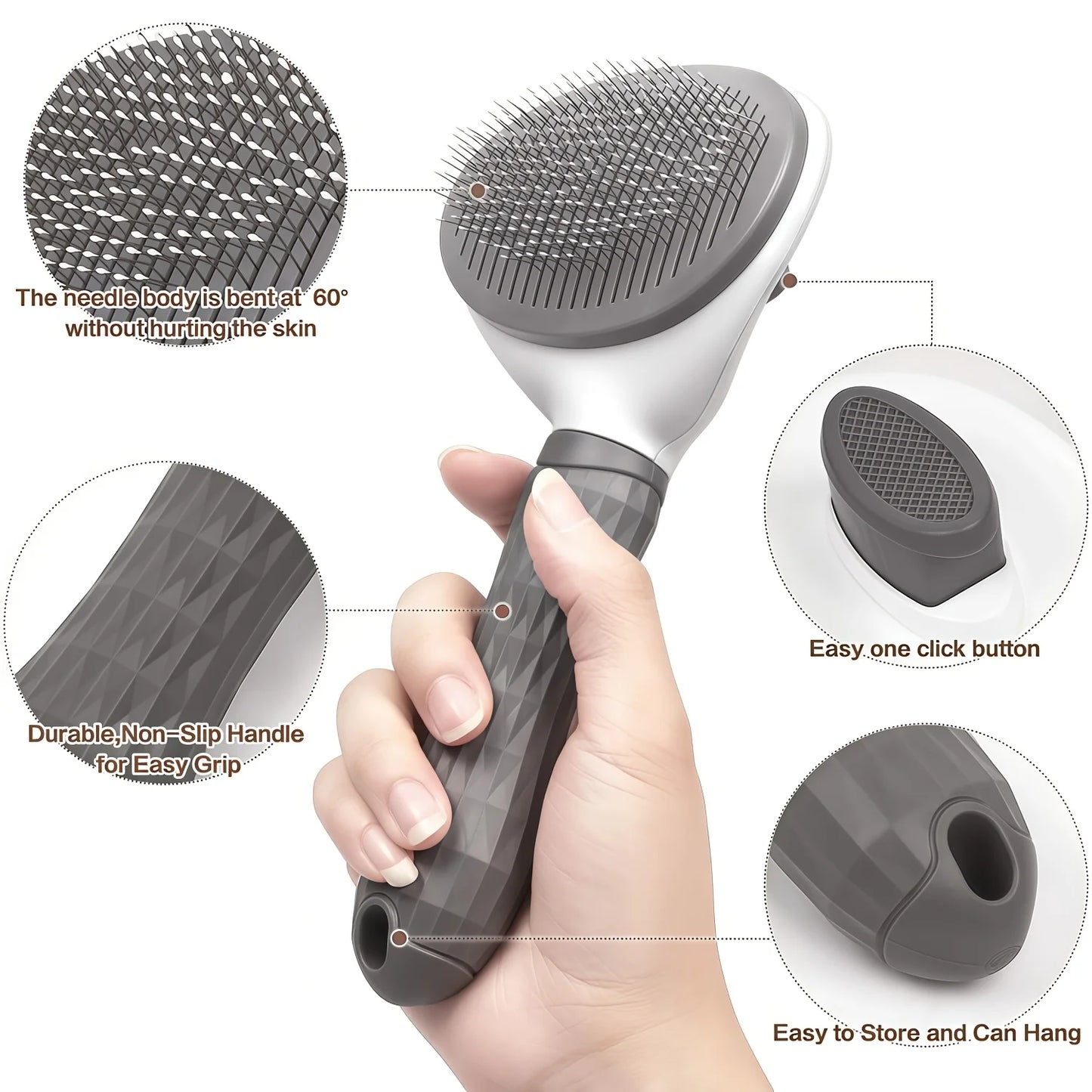 1 piece clean pet comb - includes an easy hair removal hook, open comb for cats and dogs with curved pin teeth, gentle hair removal massage, specially designed for cats and dogs to easily remove loose hair