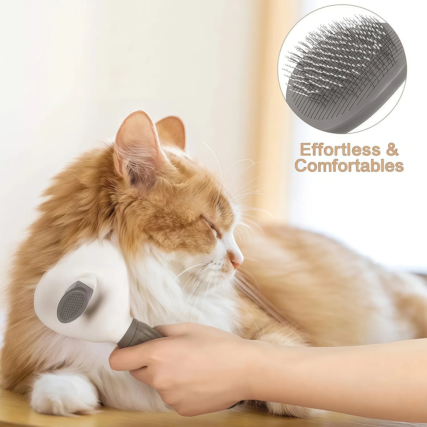 1 piece clean pet comb - includes an easy hair removal hook, open comb for cats and dogs with curved pin teeth, gentle hair removal massage, specially designed for cats and dogs to easily remove loose hair