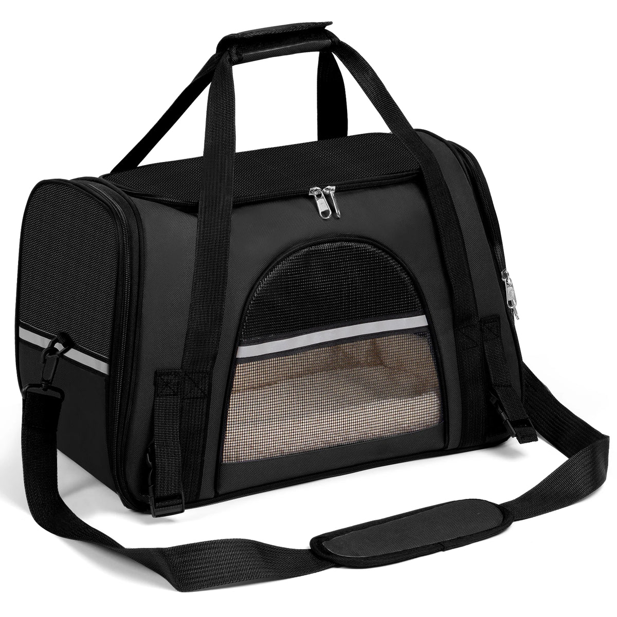 Portable Pet Carrier — Gentle, Secure Travel Bag for Cats & Small Dogs (Up to 15 lbs), Foldable & Airline Friendly.