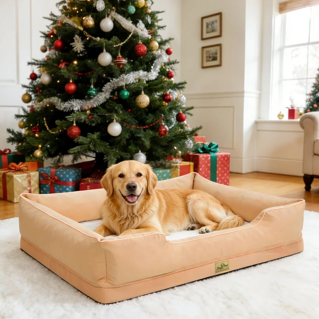 Medium, Large, and Extra Large sized Orthopedic Dog Bed Soft Calming Pet Sofa Couch Enhanced Bolster Deep Snuggle Bed