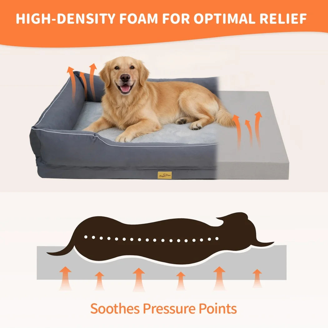 Medium, Large, and Extra Large sized Orthopedic Dog Bed Soft Calming Pet Sofa Couch Enhanced Bolster Deep Snuggle Bed
