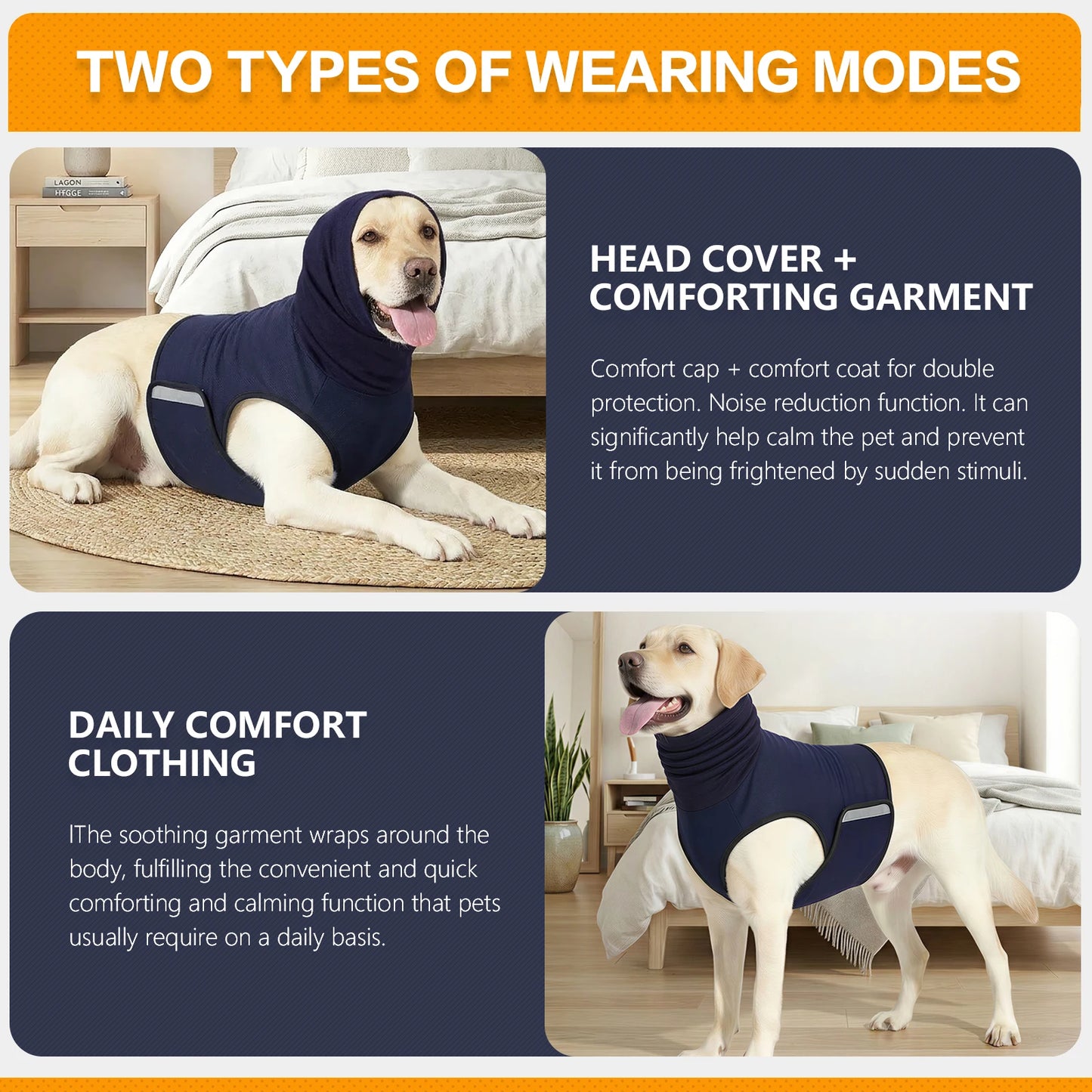 Dog Anxiety Vest,Skin-Friendly Thunder Jacket for Dogs,Dog Calming Shirt for Thunder,Fireworks,Vet Visits and Separation