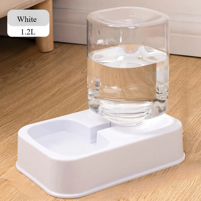 Automatic Cat and Dog Feeder with Drinker - Pet Food Bowl and Drinker Set,Smart Portion Control for Cat and Dog,Without Battery